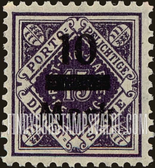 FindYourStampsValue: WURTTEMBERG OFFICIAL - Numeral Value: Stamps of 1917-21 Surcharged in Black