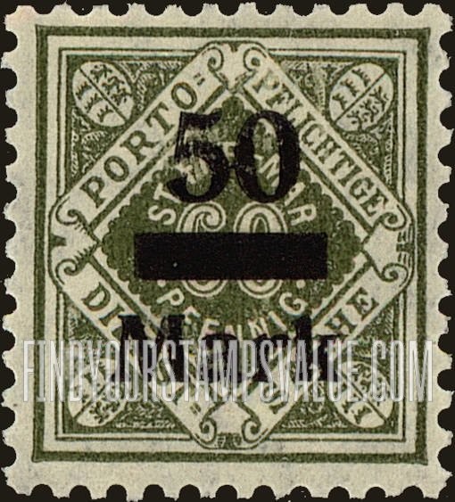 FindYourStampsValue: WURTTEMBERG OFFICIAL - Numeral Value: Stamps of 1917-21 Surcharged in Black