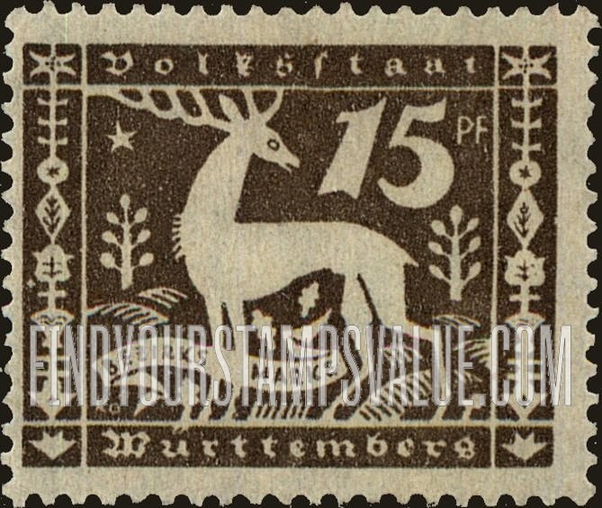 FindYourStampsValue: WURTTEMBERG OFFICIAL - Stag