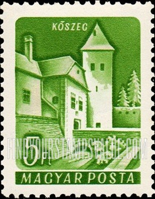 FindYourStampsValue: Castle Type of 1960: Koszeg, vertical