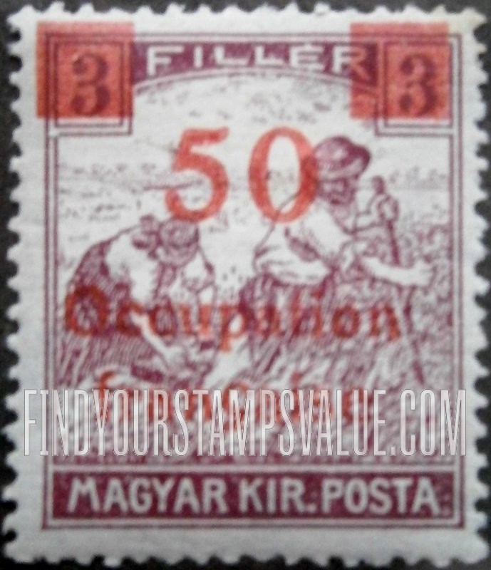 FindYourStampsValue: OCCUPATION STAMPS - Harvesting Wheat: With Additional Surcharge