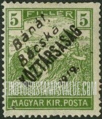 FindYourStampsValue: Issued under Serbian Occupation - Harvesting Wheat: Hungarian Stamps of 1913-19 Overprinted in Black