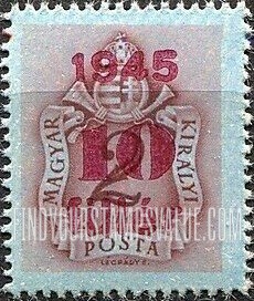 FindYourStampsValue: POSTAGE DUE STAMPS - Coat of Arms and Post Horn: Types of Hungary Postage Due Stamps, 1941-44, Surcharged in Carmine