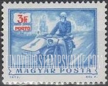 FindYourStampsValue: POSTAGE DUE STAMPS - Mailman on motorcycle with sidecar
