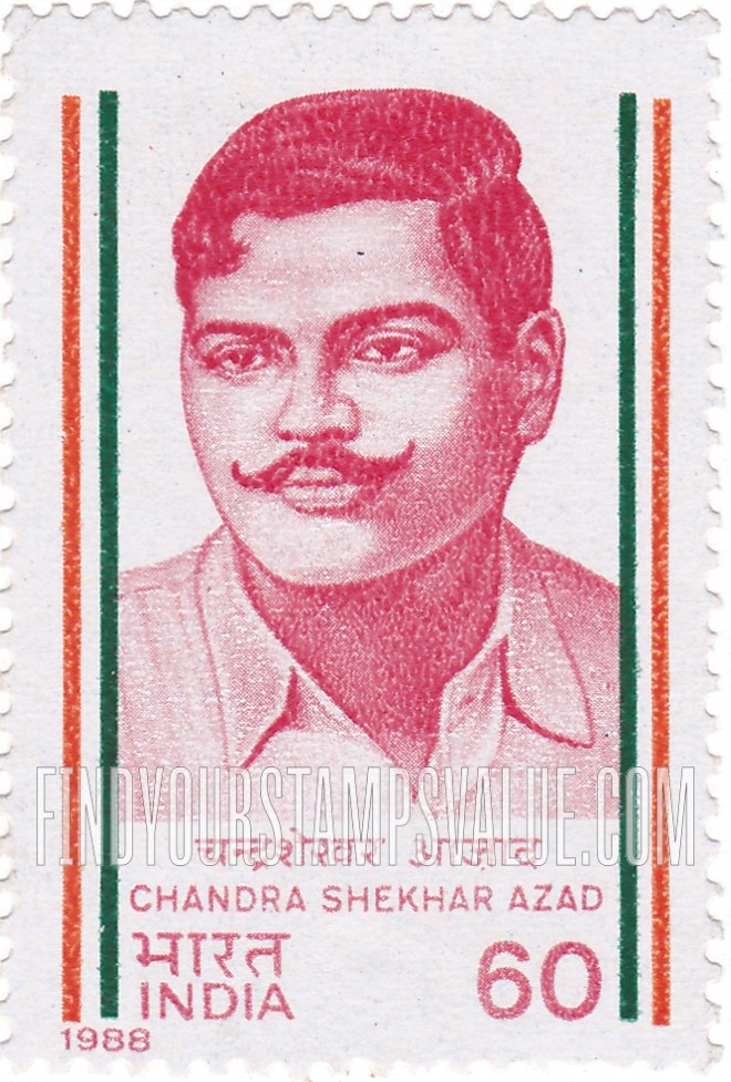 FindYourStampsValue: Republic of India: Chandra Shekhar Azad - भारत गणराज्य: चन्द्रशेखर आज़ाद