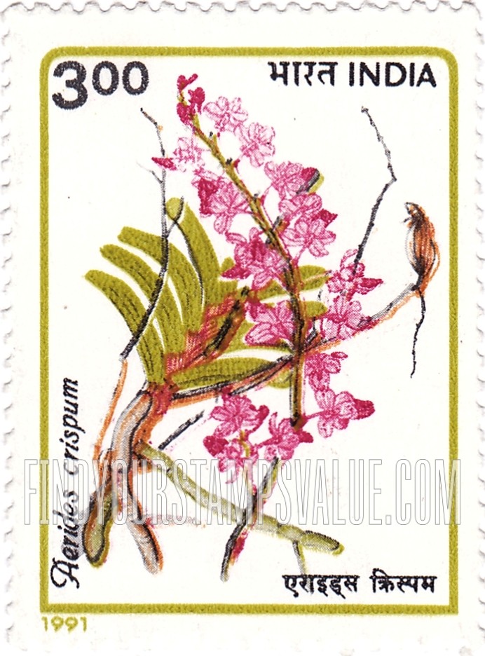 FindYourStampsValue: Republic of India: Aerides crispum - भारत गणराज्य: एराइड्स क्रिस्पम