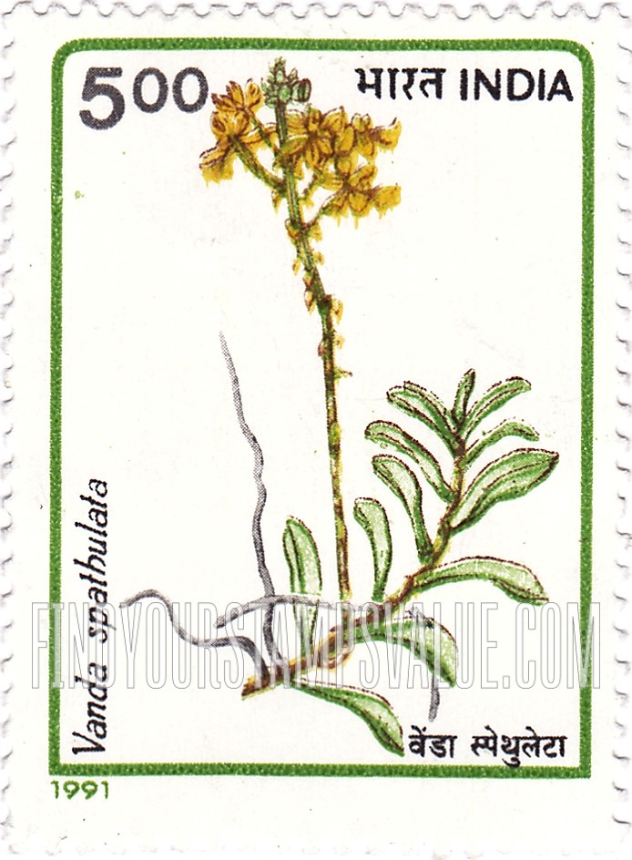 FindYourStampsValue: Republic of India: Vanda spathulata - भारत गणराज्य: वेंडा स्पेथुलेटा