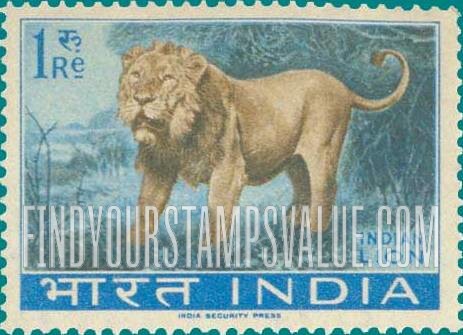 FindYourStampsValue: Republic of India: Indian lion - भारत गणराज्य: एशियाई सिंह