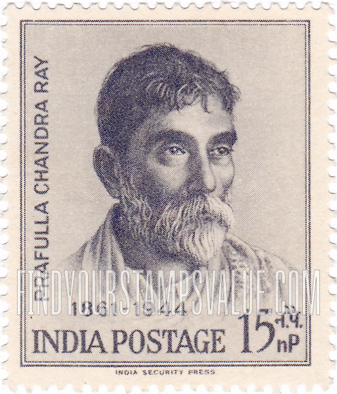 FindYourStampsValue: Republic of India: Prafulla Chandra Ray - भारत गणराज्य: प्रफुल्ल चन्द्र राय