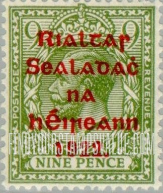 FindYourStampsValue: King George V: Stamps of Great Britain, 1912-22 Overprinted in Shiny to Dull Red