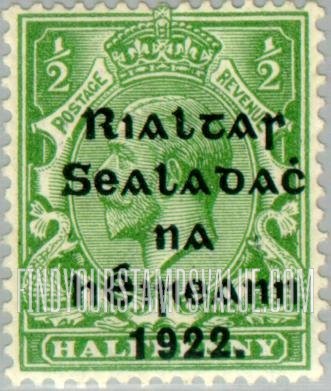 FindYourStampsValue: King George V: Stamps of Great Britain, 1912-22 Overprinted in Shiny to Dull Blue Black