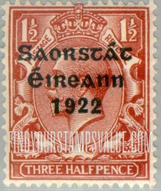 FindYourStampsValue: King George V: Stamps of Great Britain, 1912-22, Overprinted in Shiny to Dull Blue Black