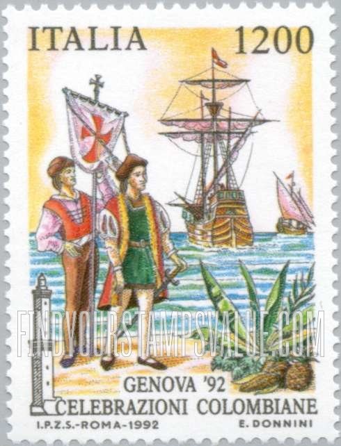 FindYourStampsValue: Discovery of America, 500th Anniversary: Coming ashore