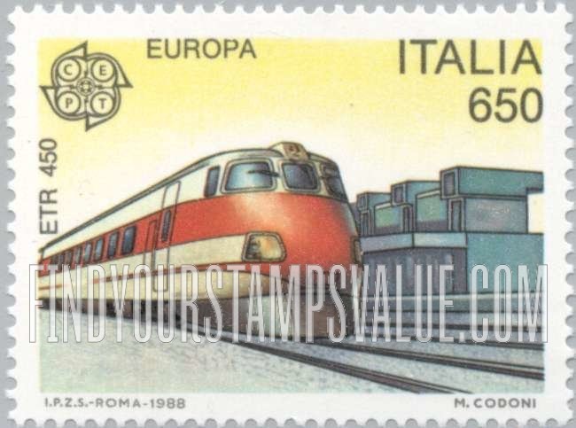 FindYourStampsValue: Europa 1988: ETR 450 locomotive