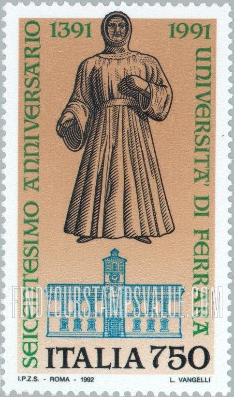 FindYourStampsValue: University of Ferrara, 600th Anniversary