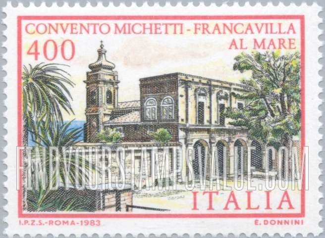 FindYourStampsValue: Villa Type of 1980: Michetti Convent, Francavilla al Mare