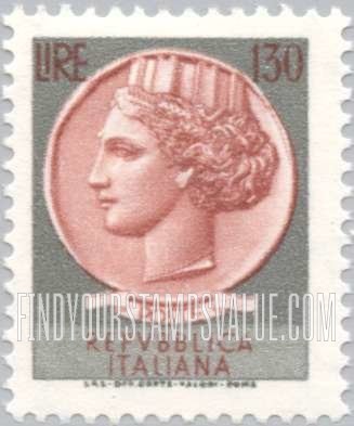 FindYourStampsValue: “Italia” after Syracusean Coin: Italia Type of 1953-54