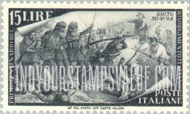 FindYourStampsValue: Uprising at Palermo, Jan. 12, 1948