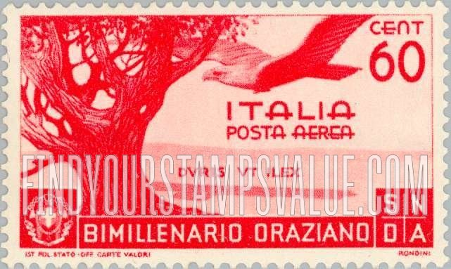 FindYourStampsValue: AIR POST - Quintus Horatius Flaccus Type of Postage: Oak and eagle