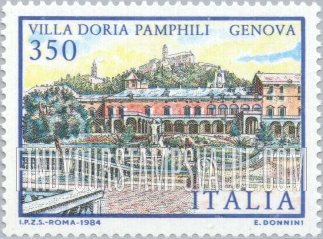 FindYourStampsValue: Villa Type of 1980: Villa Doria Pamphili, Genoa