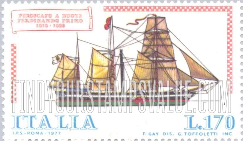 FindYourStampsValue: Italian Ships: Paddle steamer Ferdinando Primo