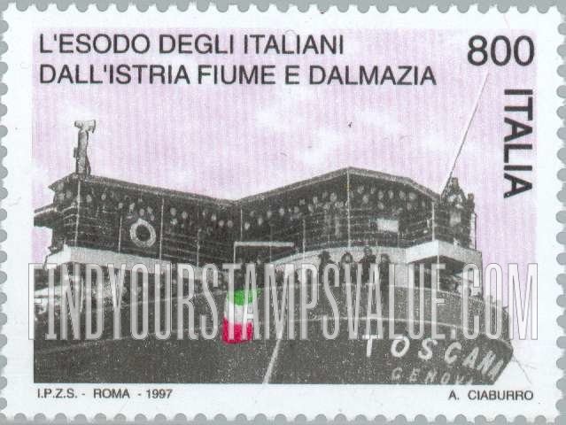 FindYourStampsValue: Emigration of Italian Population of Dalmatia, Istria & Fiume, 50th Anniversary