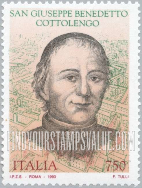 FindYourStampsValue: St. Giuseppe Benedetto Cottolengo (1786-1842)
