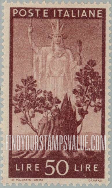 FindYourStampsValue: “Italia” and Sprouting Oak Stump