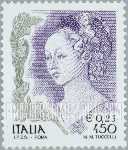 FindYourStampsValue: Denominated in Lira and Euros: “Herod’s Feast,” by Filippo Lippi