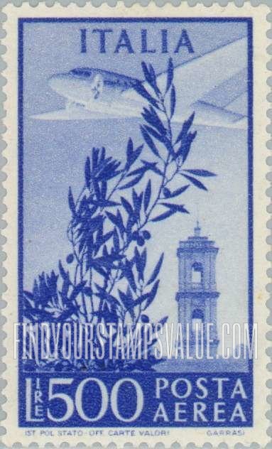 FindYourStampsValue: AIR POST - Plane over Capitol Bell Tower
