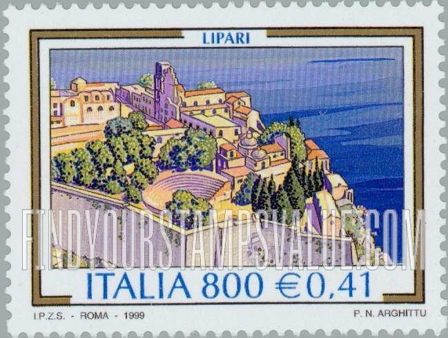FindYourStampsValue: Tourism Type of 1998: Walls around Lipari