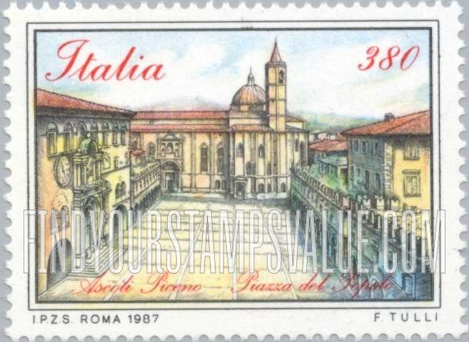 FindYourStampsValue: Piazzas: Piazza del Popolo, Ascoli Piceno