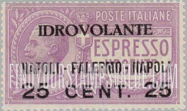 FindYourStampsValue: AIR POST - King Victor Emmanuel III: Surcharged in Black