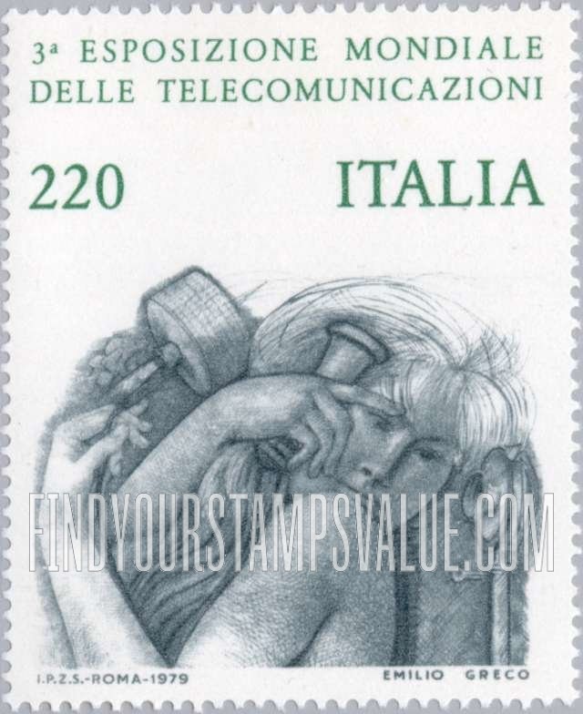 FindYourStampsValue: Woman with old-fashioned phone