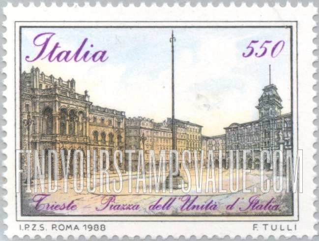 FindYourStampsValue: Piazza Type of 1987: Piazza del Unita d’Italia, Trieste