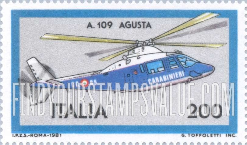 FindYourStampsValue: A-109 Agusta helicopter