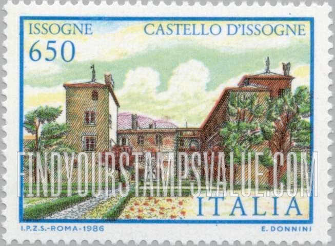 FindYourStampsValue: Villa Type of 1980: Castello d’Issogne, Issogne