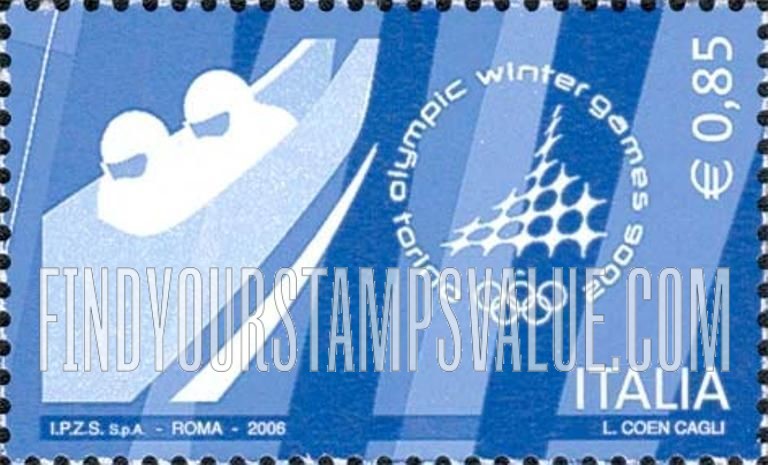 FindYourStampsValue: 2006 Winter Olympics, Turin: Bobsled