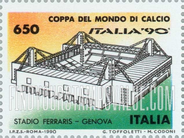 FindYourStampsValue: Soccer club emblems and stadiums in Italy: Ferraris Stadium, Genoa