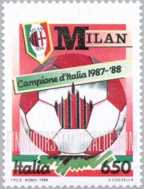 FindYourStampsValue: 1988 National Soccer Championships, Milan