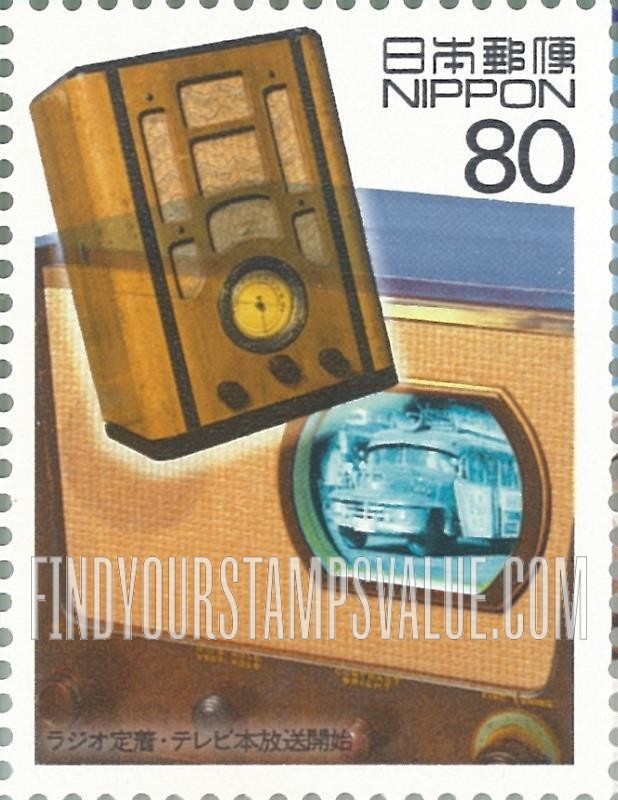 FindYourStampsValue: Popularity of radio and television - ラジオ定着・テレビ本放送開始