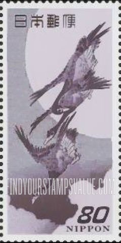 FindYourStampsValue: Postal History Series: “Moon and Geese,” Print by Hiroshige - 郵便切手の歩み：月に雁、広重