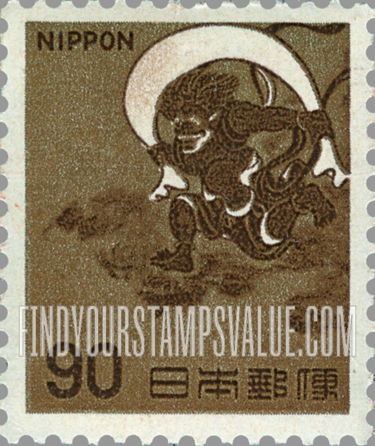 FindYourStampsValue: Wind God of Sōtatsu Yawaraya - 神 赤茶