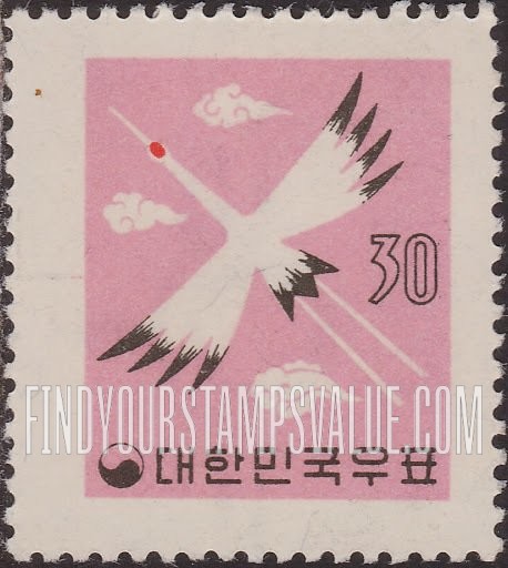 FindYourStampsValue: Red-crested Crane - 학