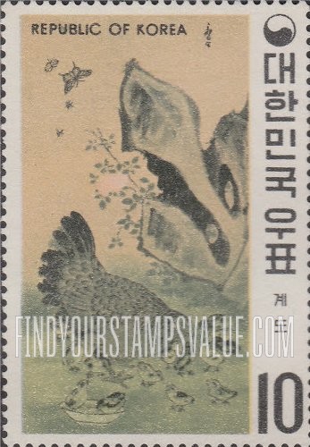FindYourStampsValue: Hen and Chicken by Pyun Sang-byuk - 계도 (변상벽)
