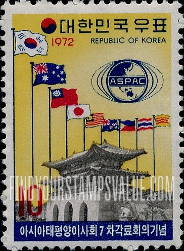 FindYourStampsValue: Gwanghwa Gate and Flags - 광화문과 국기들