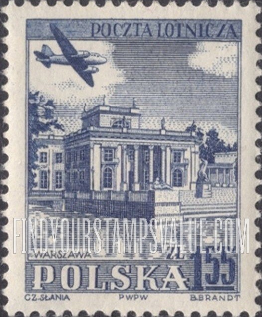 FindYourStampsValue: AIR POST - Lazienki Park, Warsaw