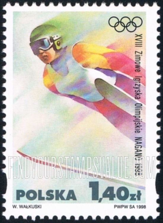 FindYourStampsValue: 998 Winter Olympic Games, Nagano