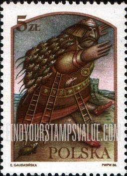 FindYourStampsValue: Folk and Fairy Tale Legends: Duke Popiel, vertical