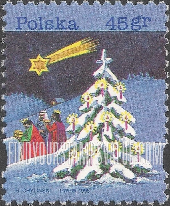 FindYourStampsValue: Christmas: Magi, tree